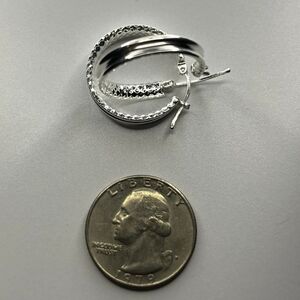 Taxco Silver Textured Hoop Earrings